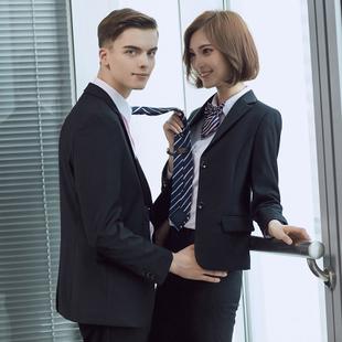 2016秋男長(zhǎng)袖西裝職業(yè)裝套裝女同款伴郎禮儀服務(wù)生新郎司儀正裝